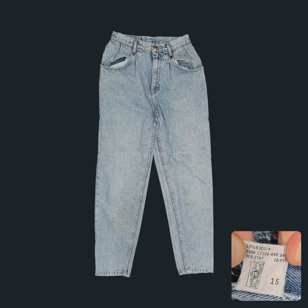Vintage 80s Lee Pleated Stonewash High Rise Mom Jeans Size 6 (28 Waist)